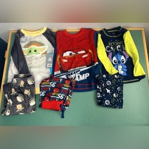 Disney store  kids set of 3 pajama sets size 4
